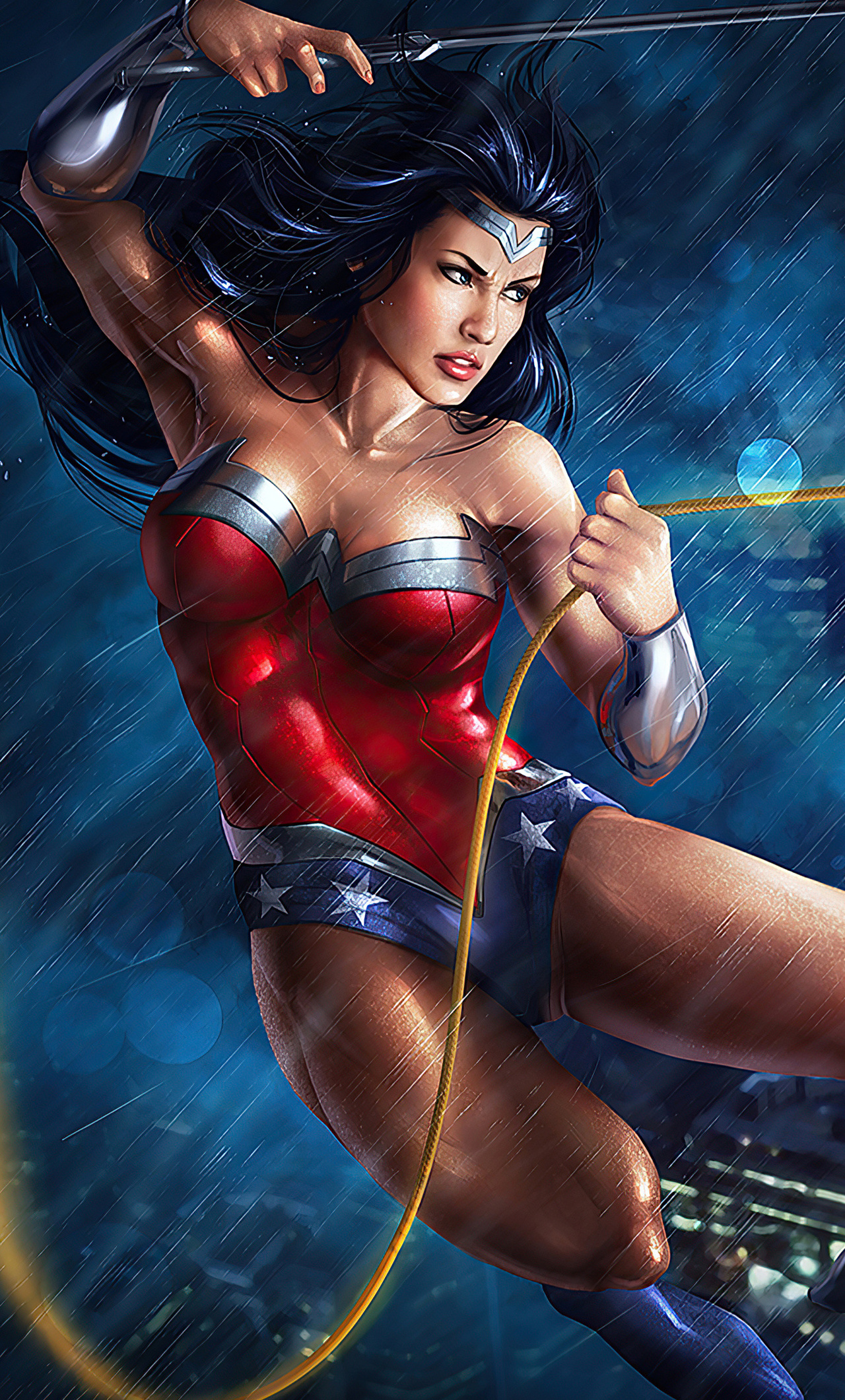 Wonder Woman Vs Storm In 1280x2120 Resolution. wonder-woman-vs-stor...