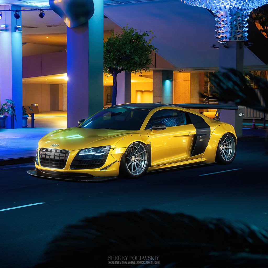 1024x1024 Yellow Audi R8 Car 1024x1024 Resolution HD 4k Wallpapers ...