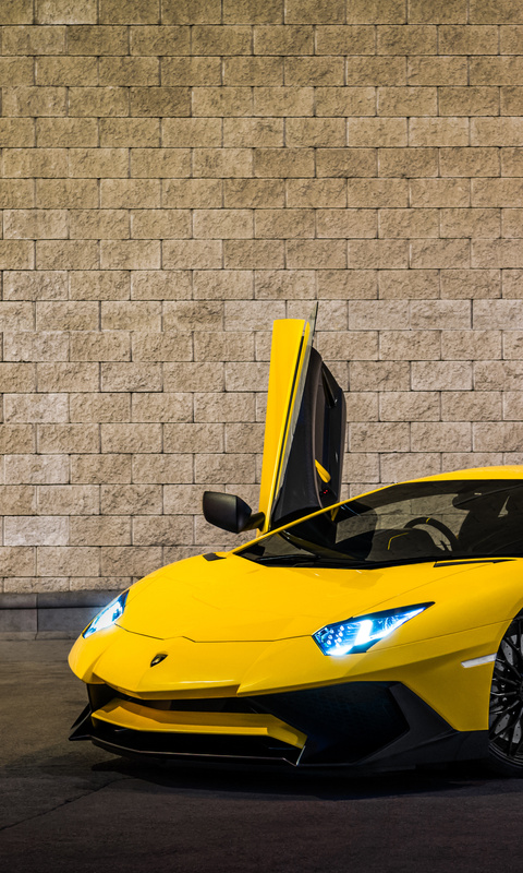 480x800 Yellow Lamborghini Aventador 2019 Galaxy Note,HTC