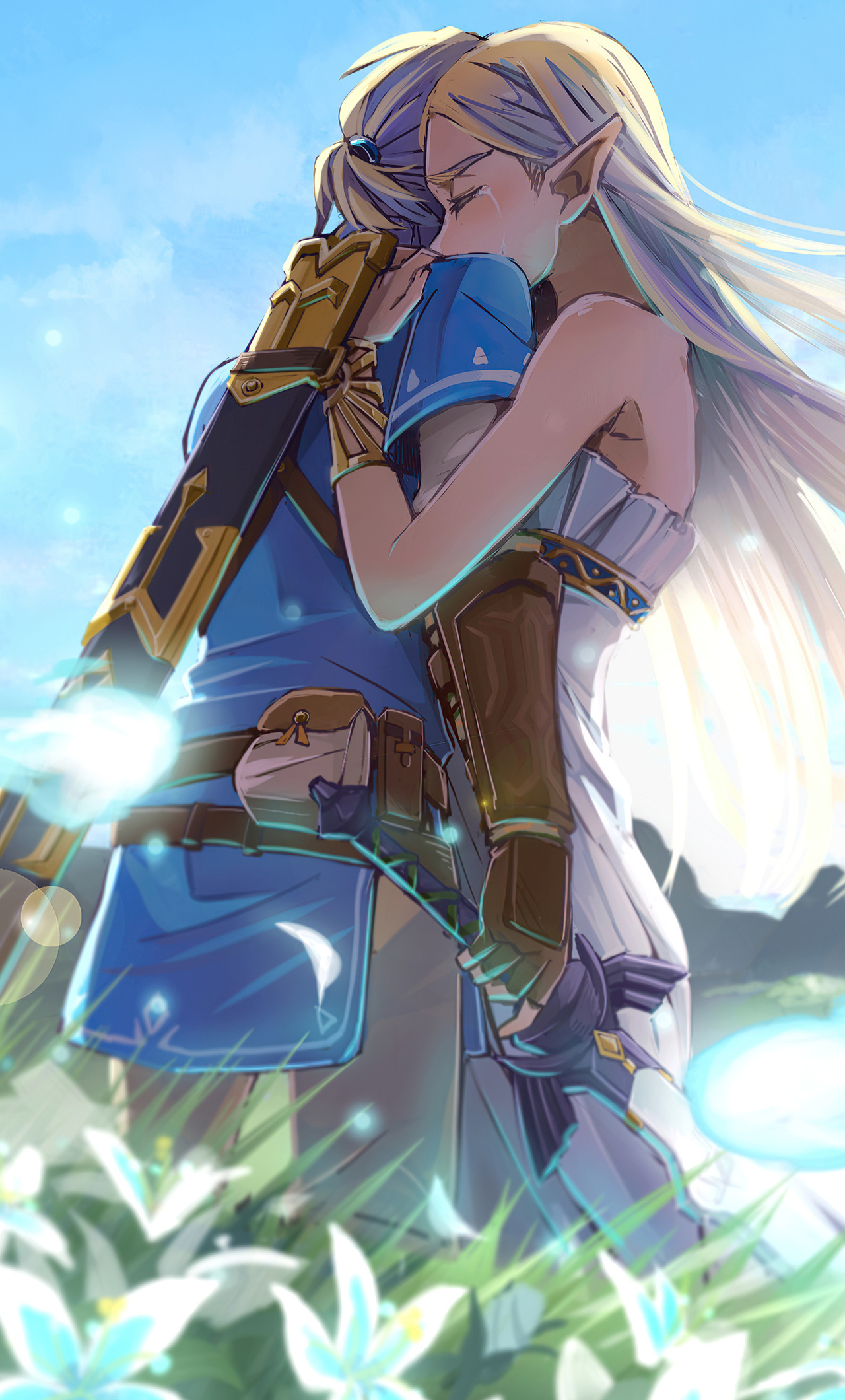 1280x2120 Zelda Hugging Link While Crying 4k Iphone 6+ Hd 4k Wallpapers 