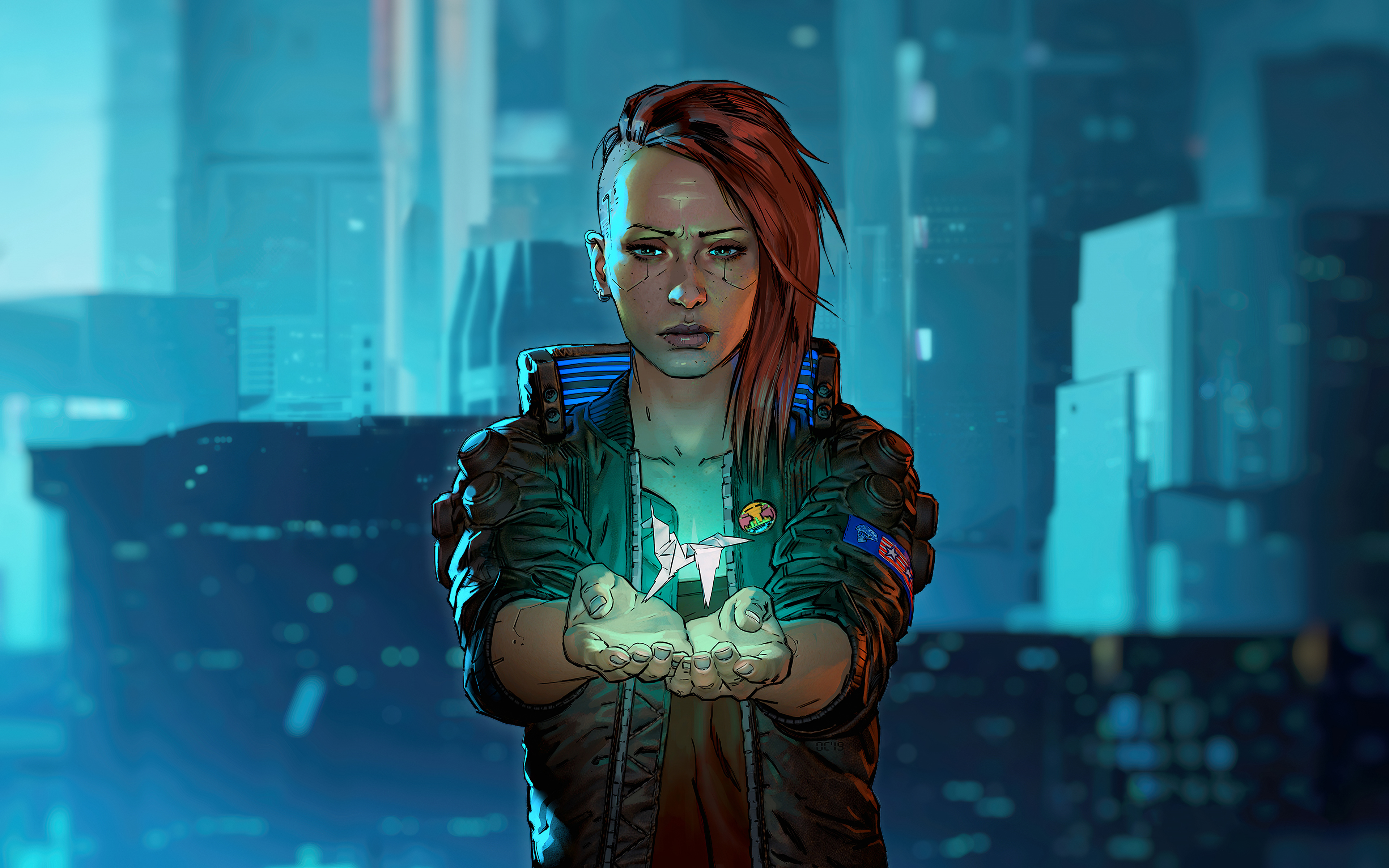 1. Cyberpunk 2077 Female V with Blue Hair - wide 9