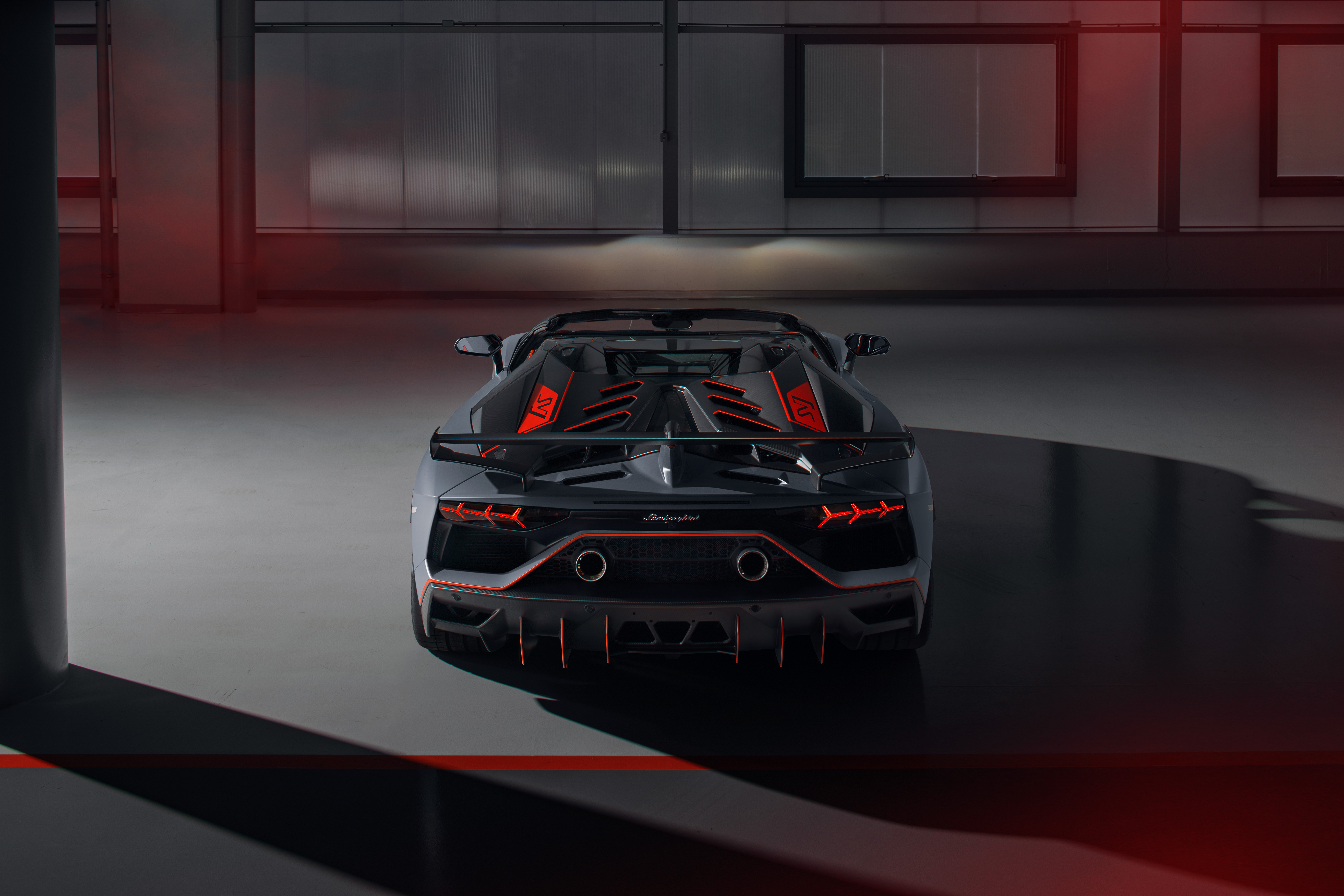 2020 Lamborghini Aventador SVJ 63 Roadster Rear View, HD Cars, 4k