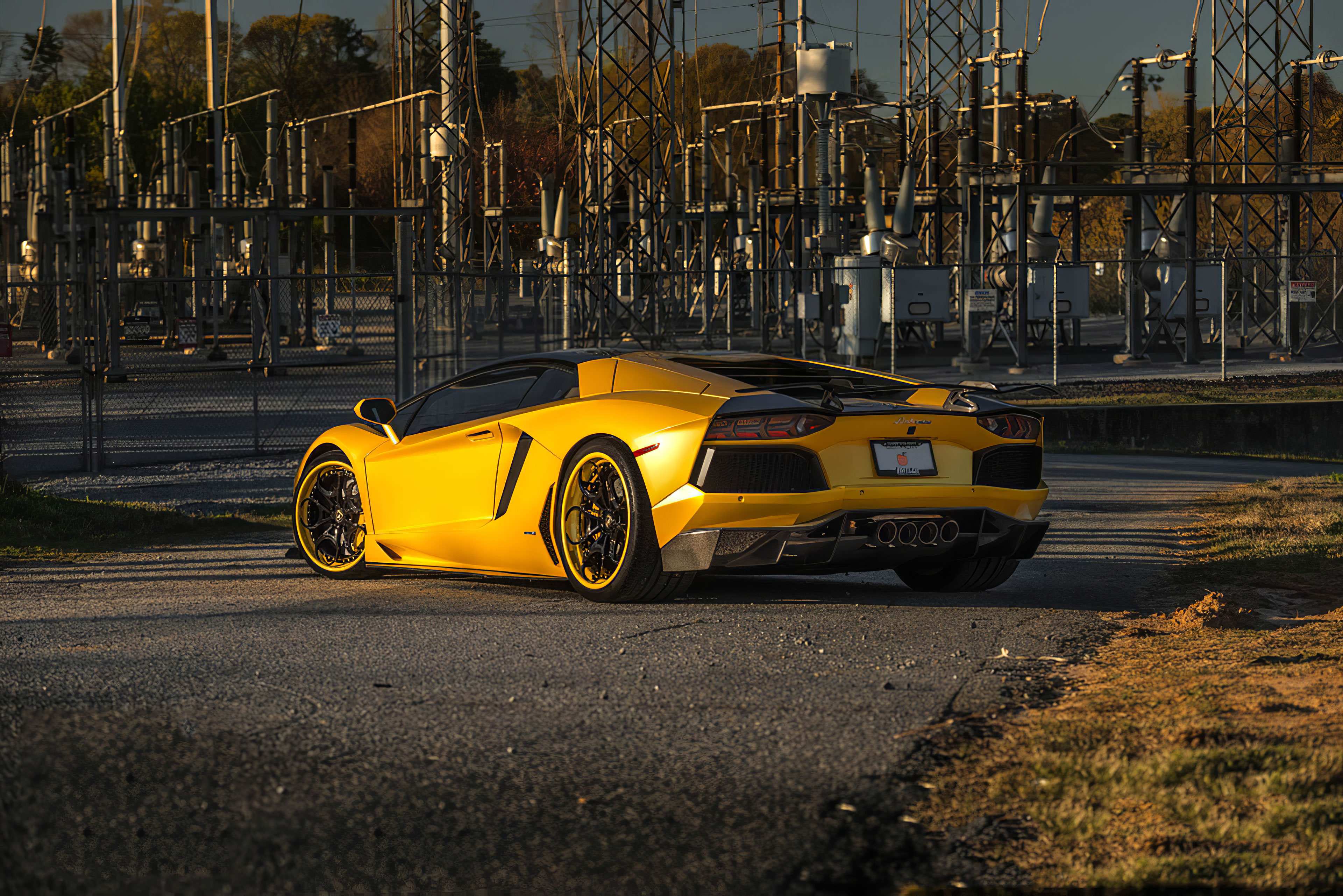 2020 Orange Lamborghini Aventador Sv Rear View, HD Cars, 4k Wallpapers