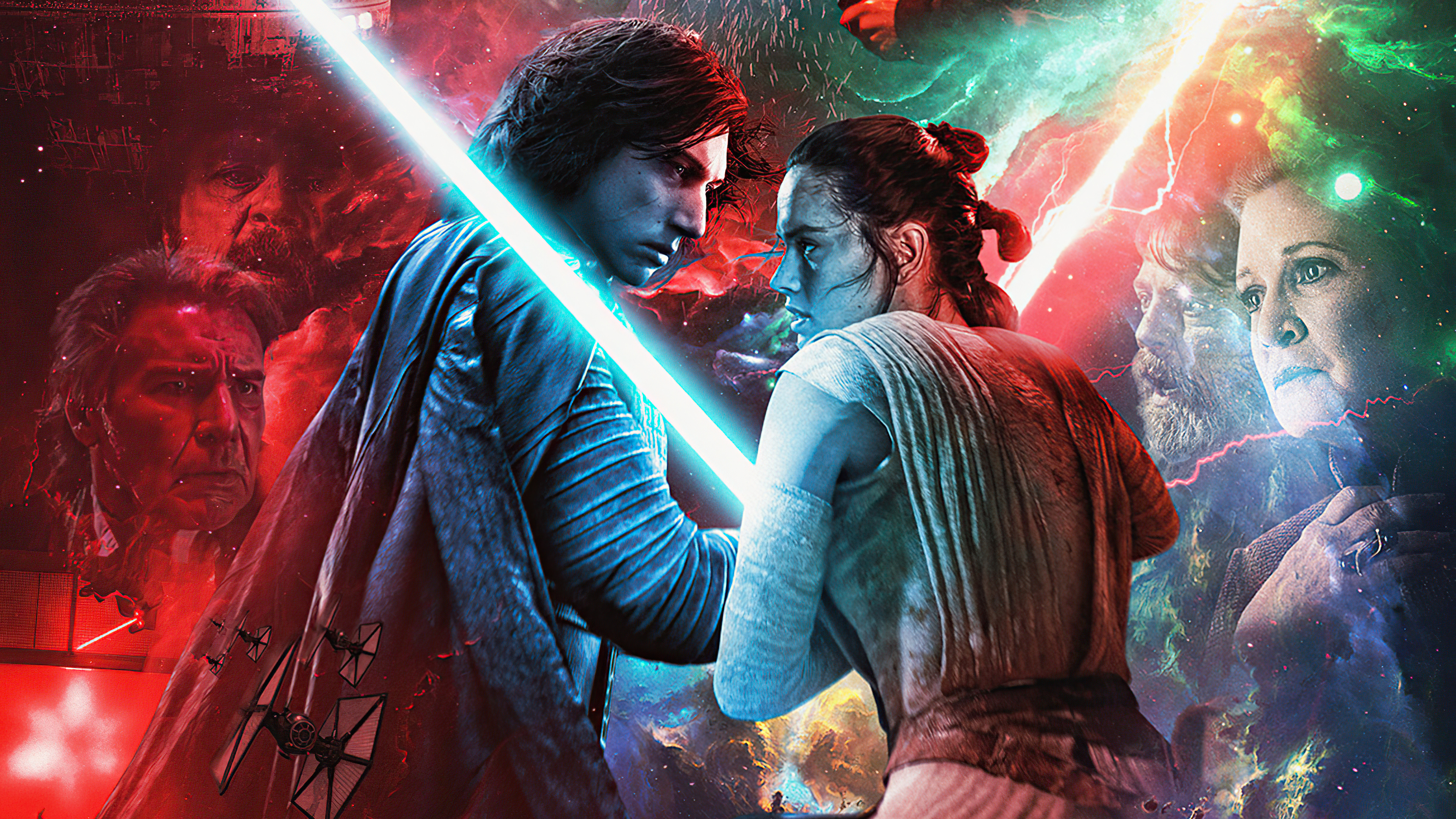 Cùng chiêm ngưỡng bức tranh poster độc đáo của Star Wars The Rise of Skywalker với độ phân giải 4k nhé! Hãy dành chút thời gian để ngắm nhìn chi tiết từng góc cạnh trên bức tranh đầy mê hoặc này.