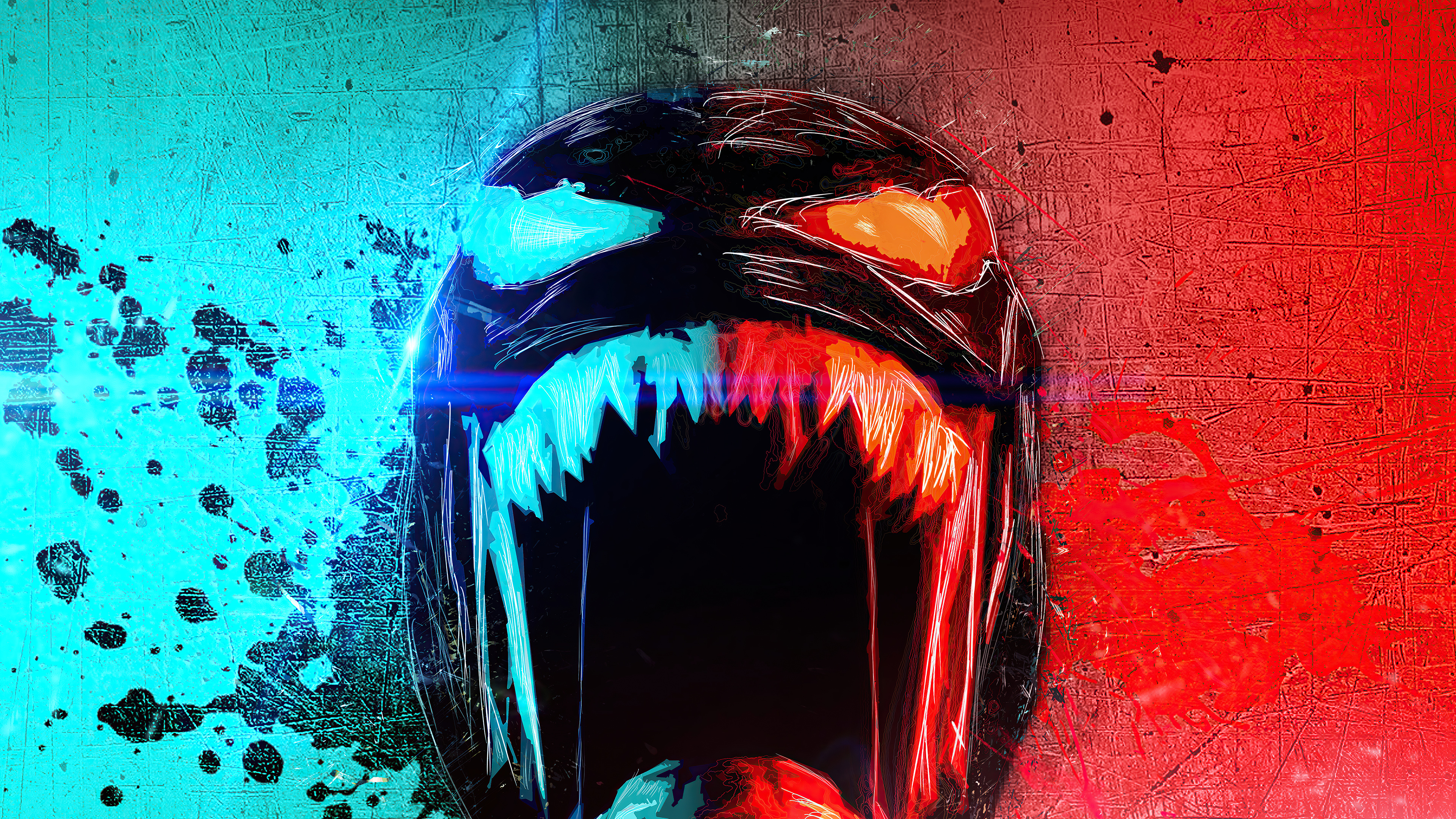 Download Venom Fighting With A Red Venom Wallpaper