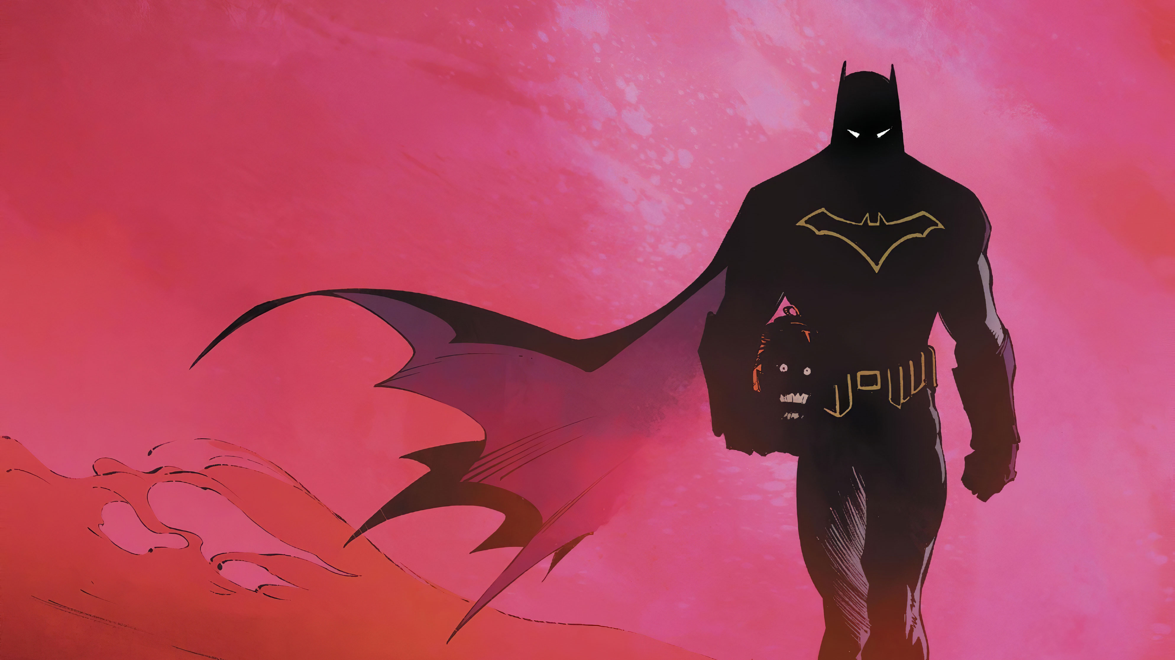 Download Cool Batman Cartoon Pink Art Mobile Wallpaper