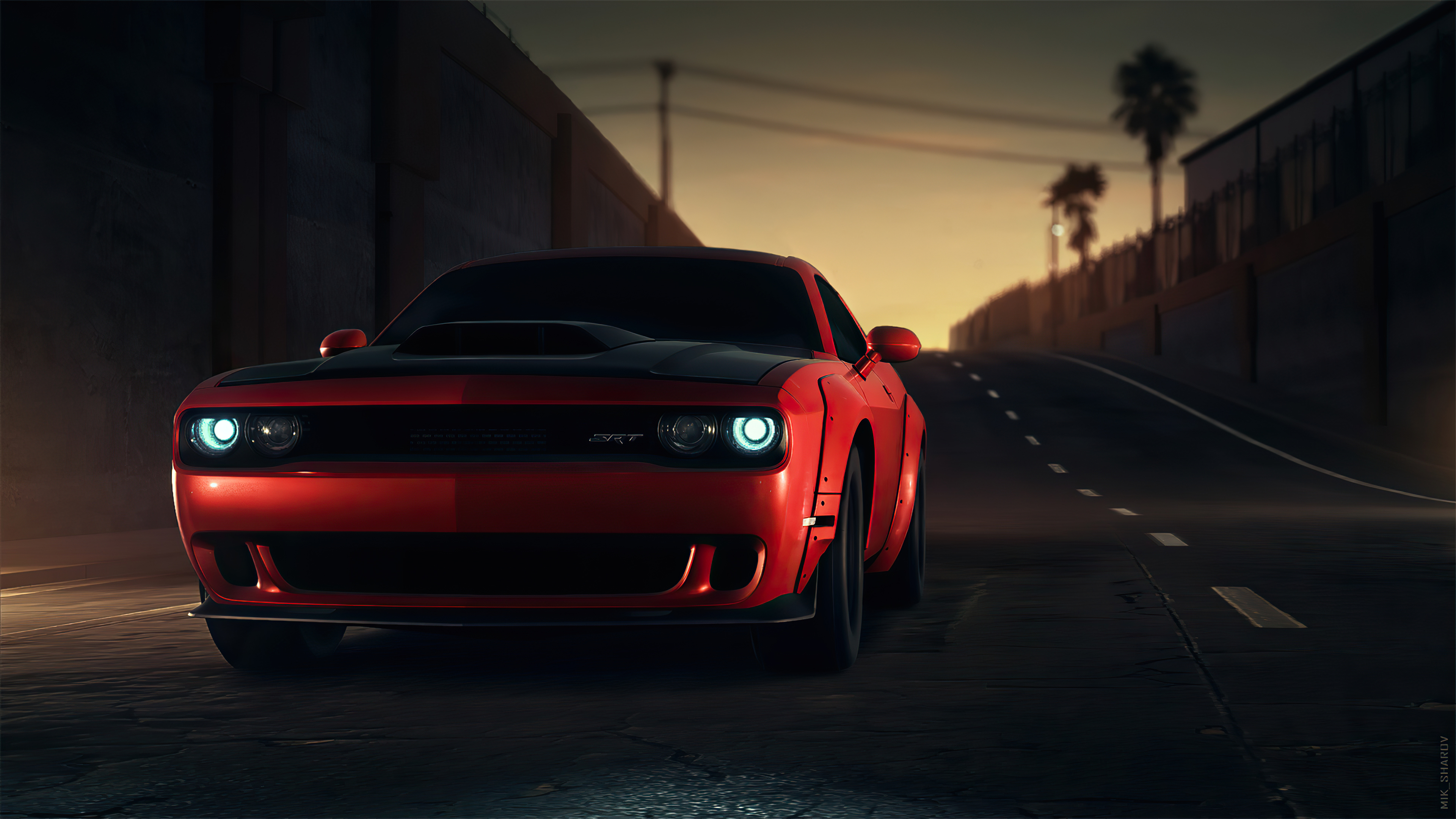 Обои dodge challenger 4k