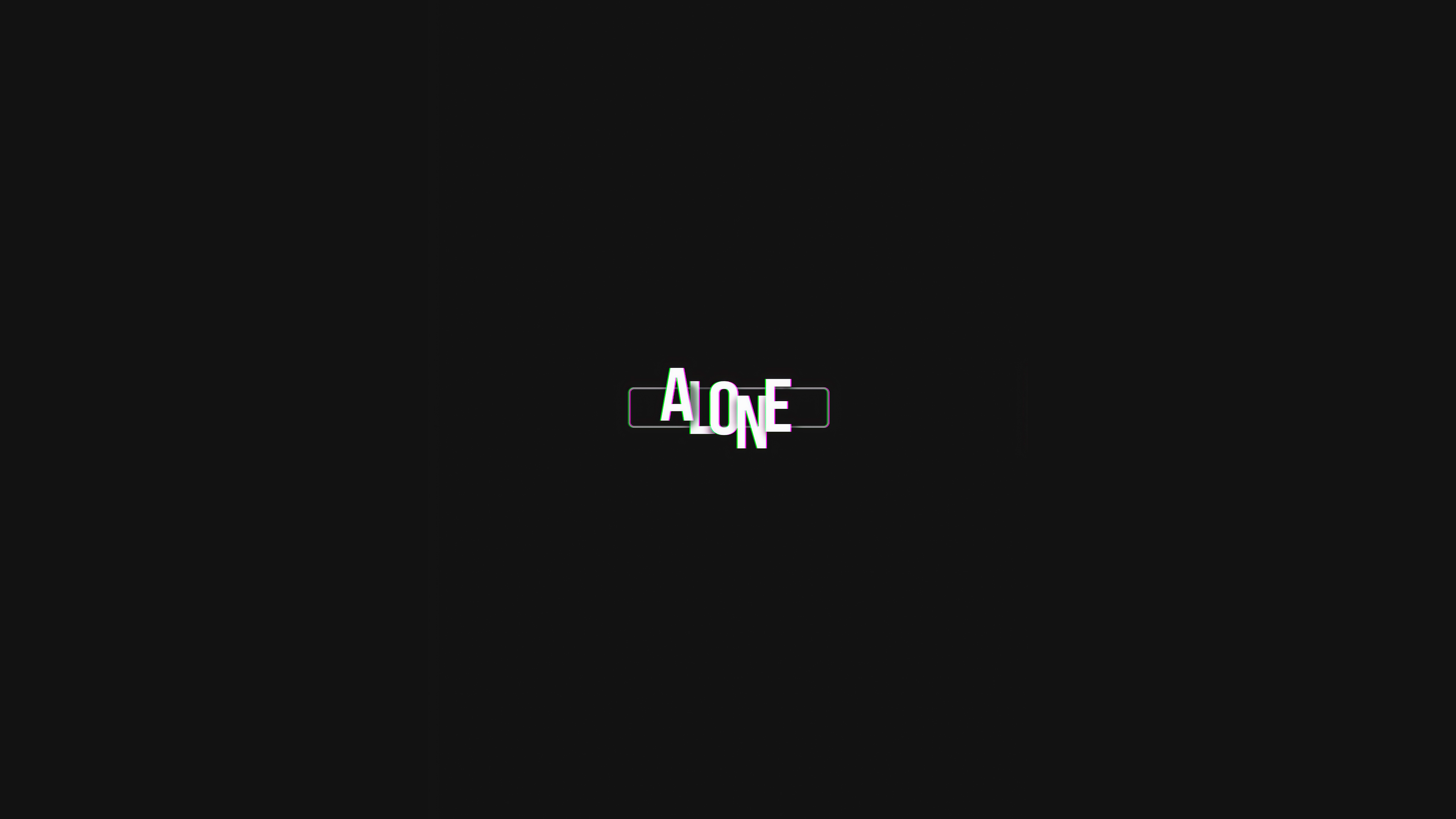 Alone Simple Typography 4k, HD