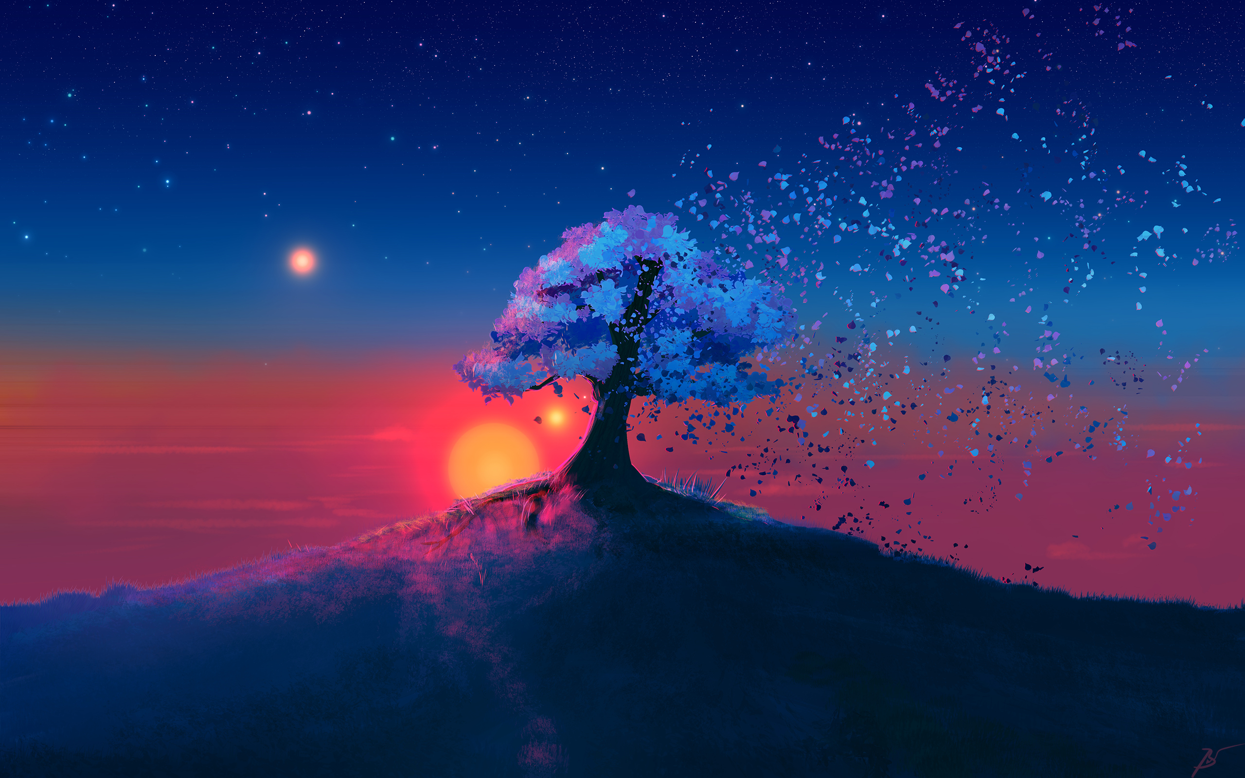 Alone Tree Sunset, HD Artist, 4k Wallpapers, Images, Backgrounds
