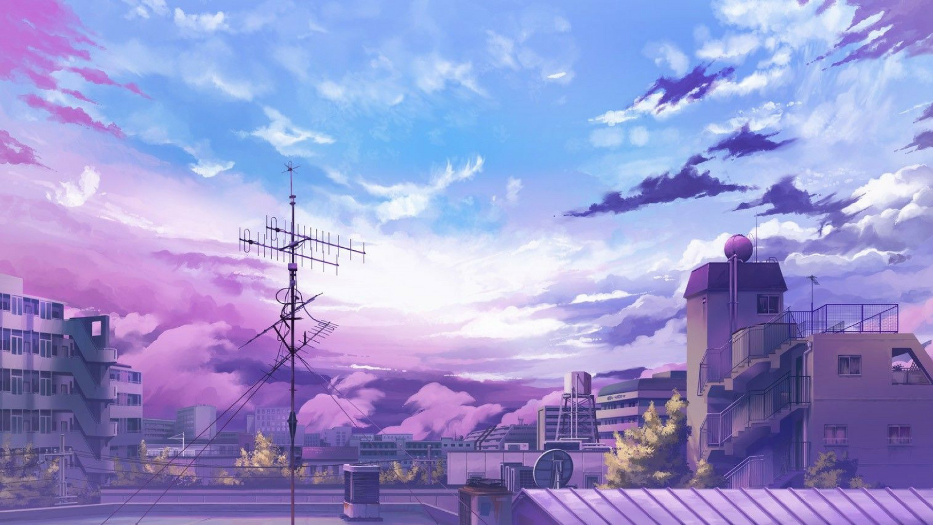 anime city scenery