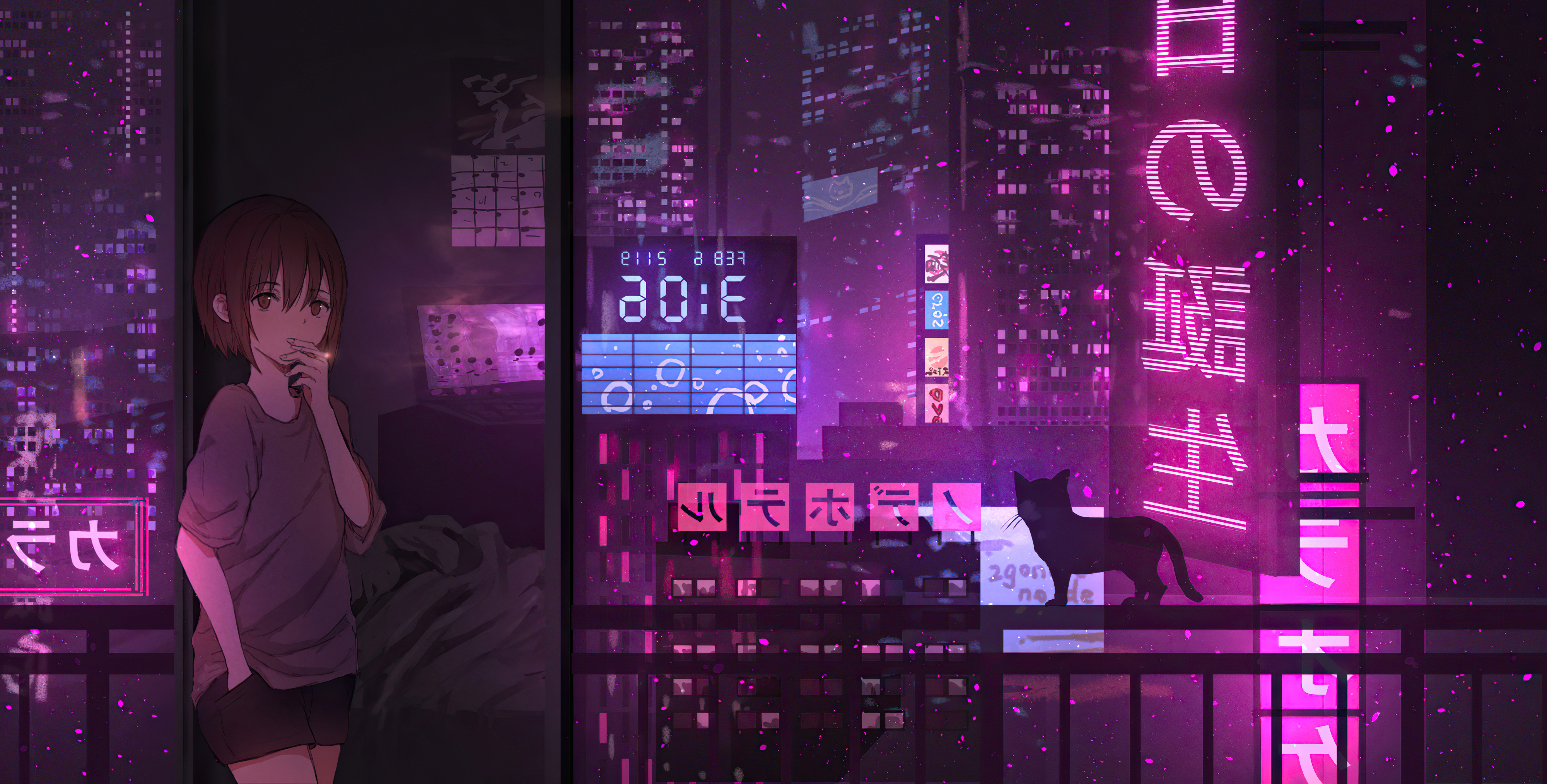 Anime Girl City Night Neon Cyberpunk 4k Hd Anime 4k Wallpapers Images Backgrounds Photos And Pictures