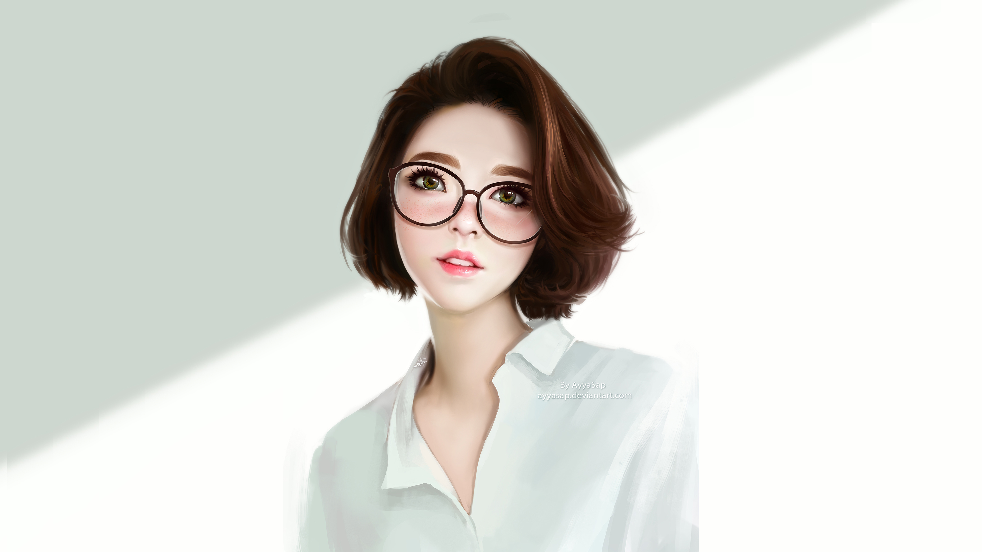 Anime Girl Green Eyes Glasses 4k, HD Anime, 4k Wallpapers, Images
