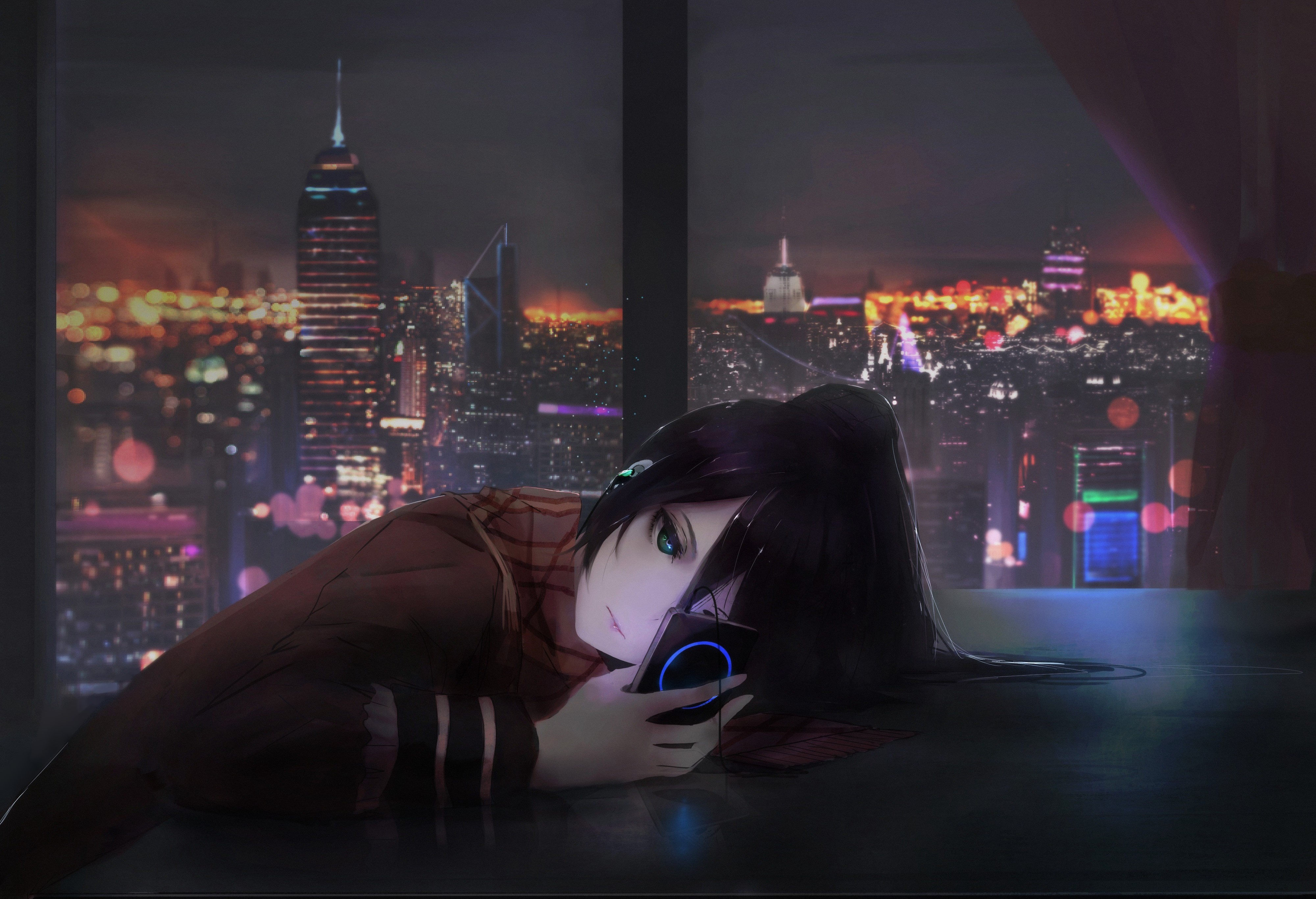 PreviousNext Previous Image Next Image anime girl listening music  wallpaper 