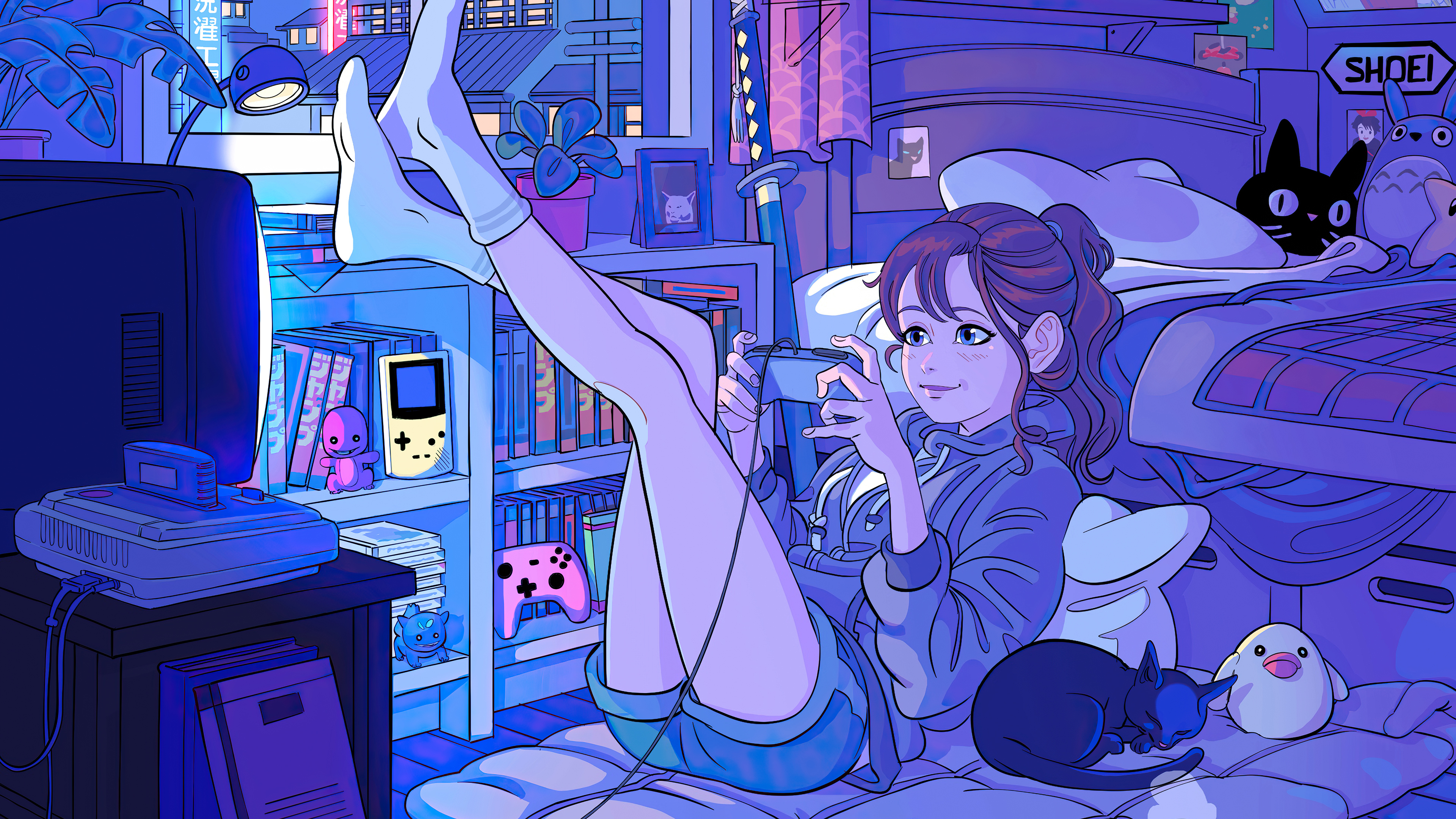 Anime Girl Playing Games In Her Room, HD Anime, 4k Wallpapers, Images,  Backgrounds, Photos and Pictures