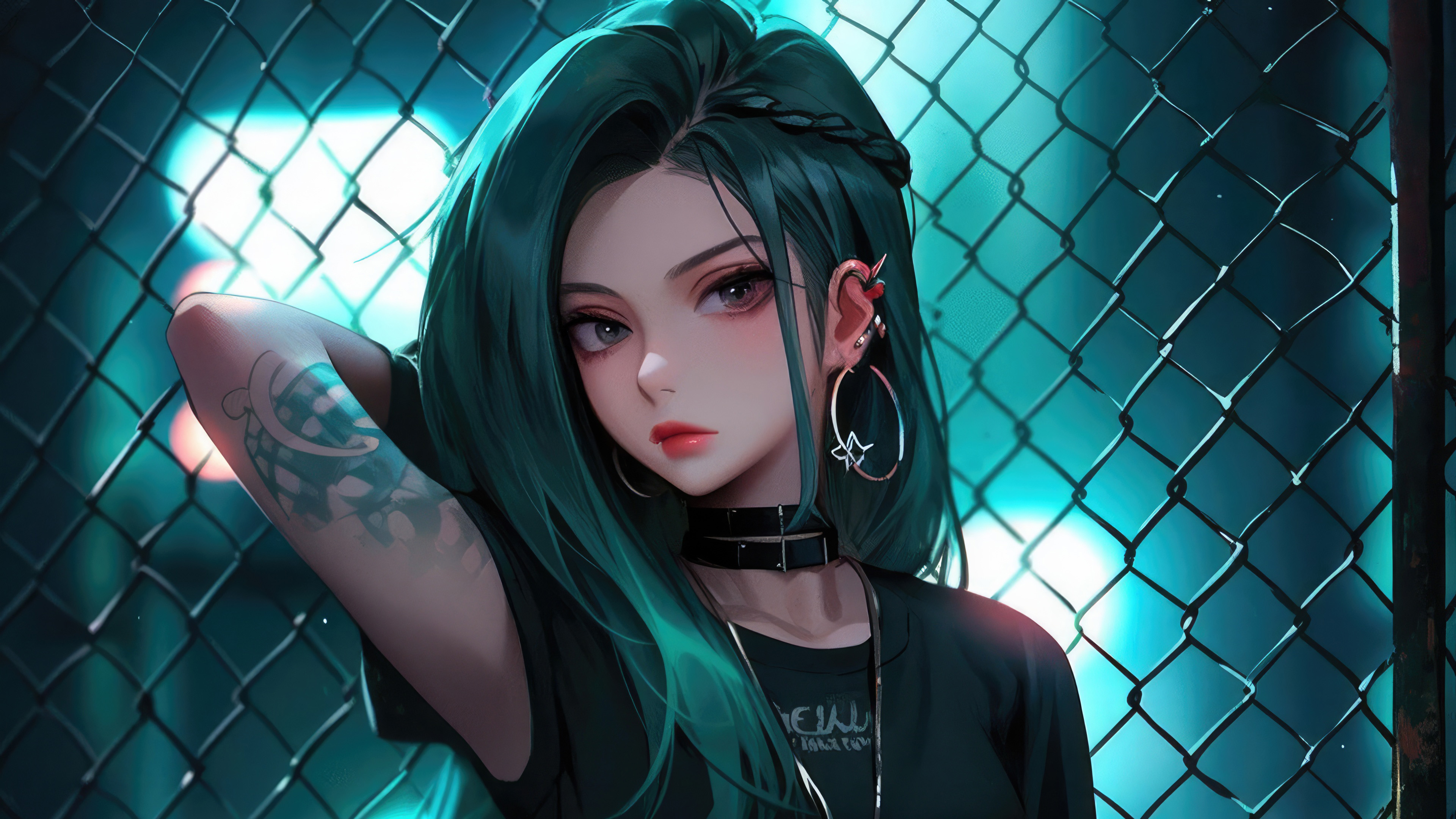 Anime Girl Posing With Fence Wallpaper Hd Anime Wallp - vrogue.co