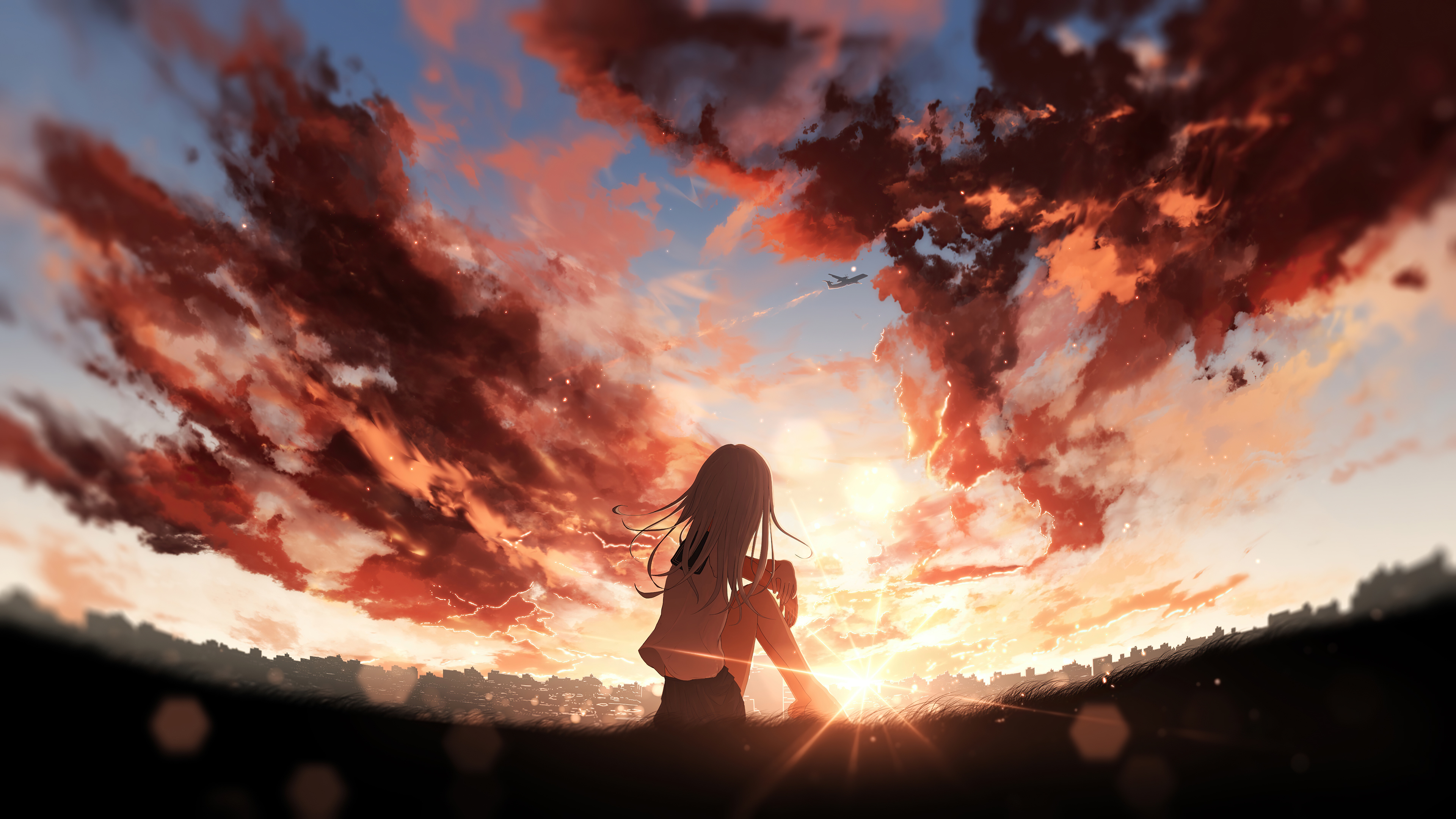 Anime Girl Watching Sunset 4k, HD Anime, 4k Wallpapers, Images, Backgrounds,  Photos and Pictures