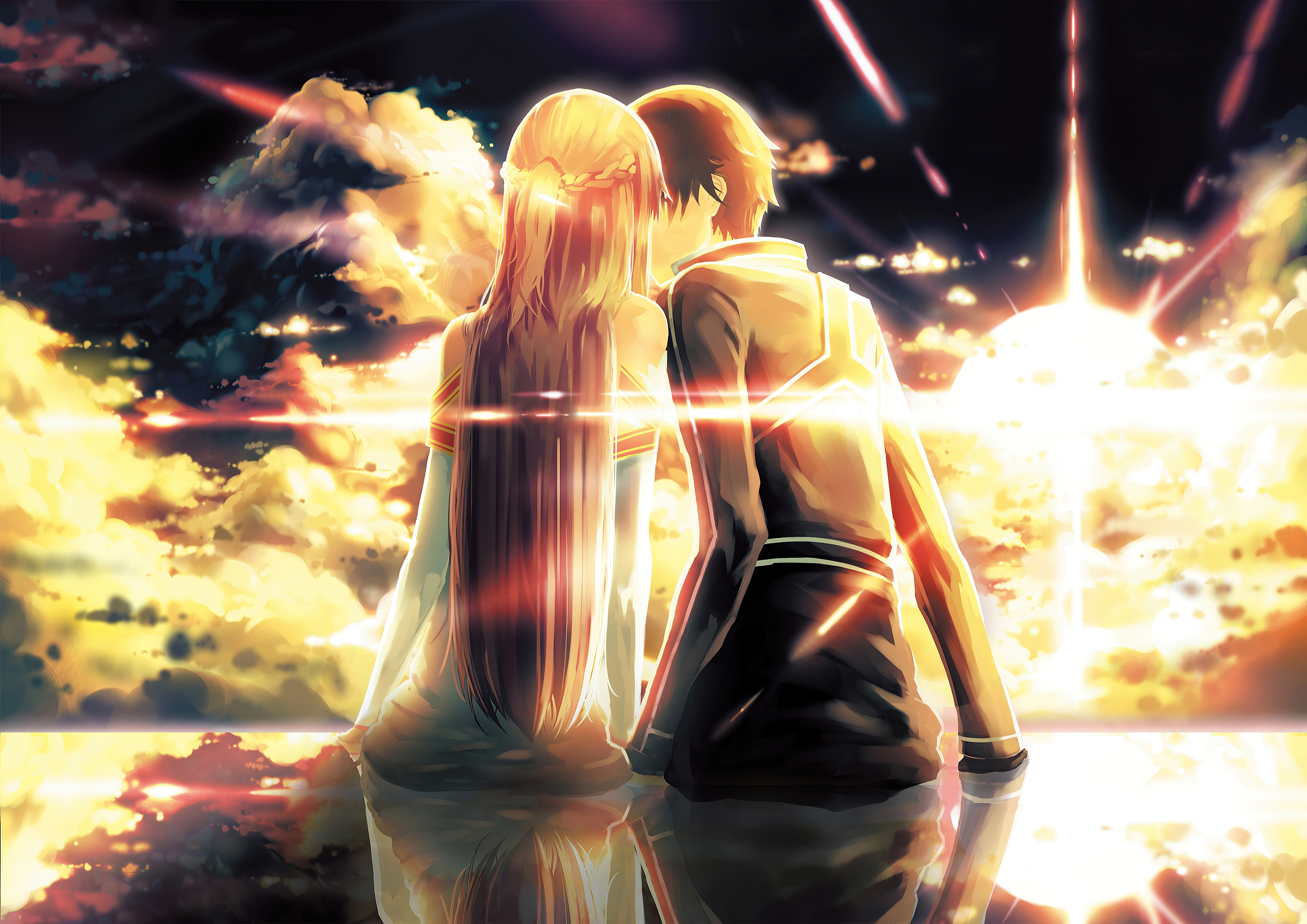 HD wallpaper Sword Art Online Asuna Yuuki Kazuto Kirigaya Kirito Sword  Art Online  Wallpaper Flare