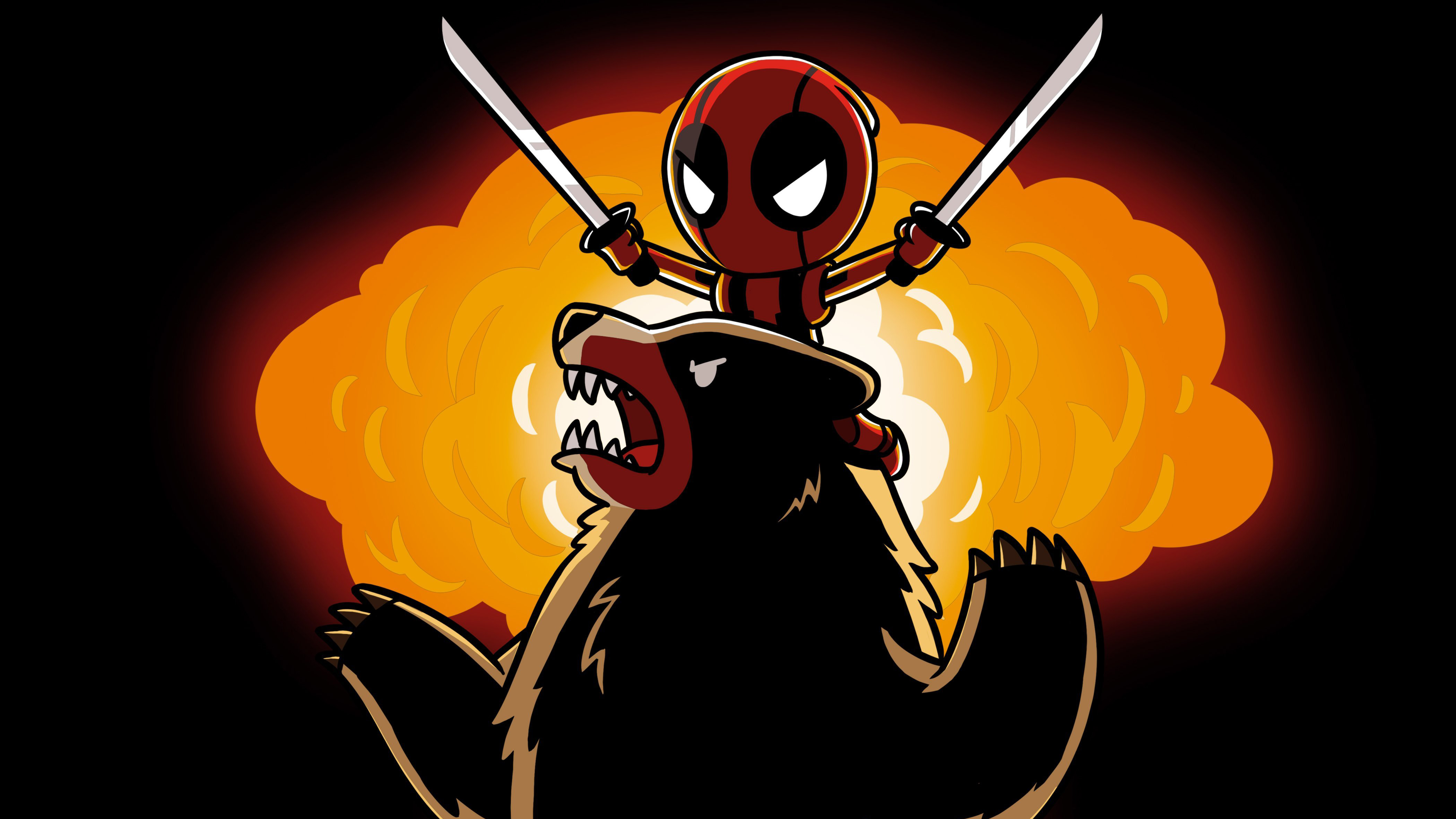 Badass Deadpool, HD Superheroes, 4k