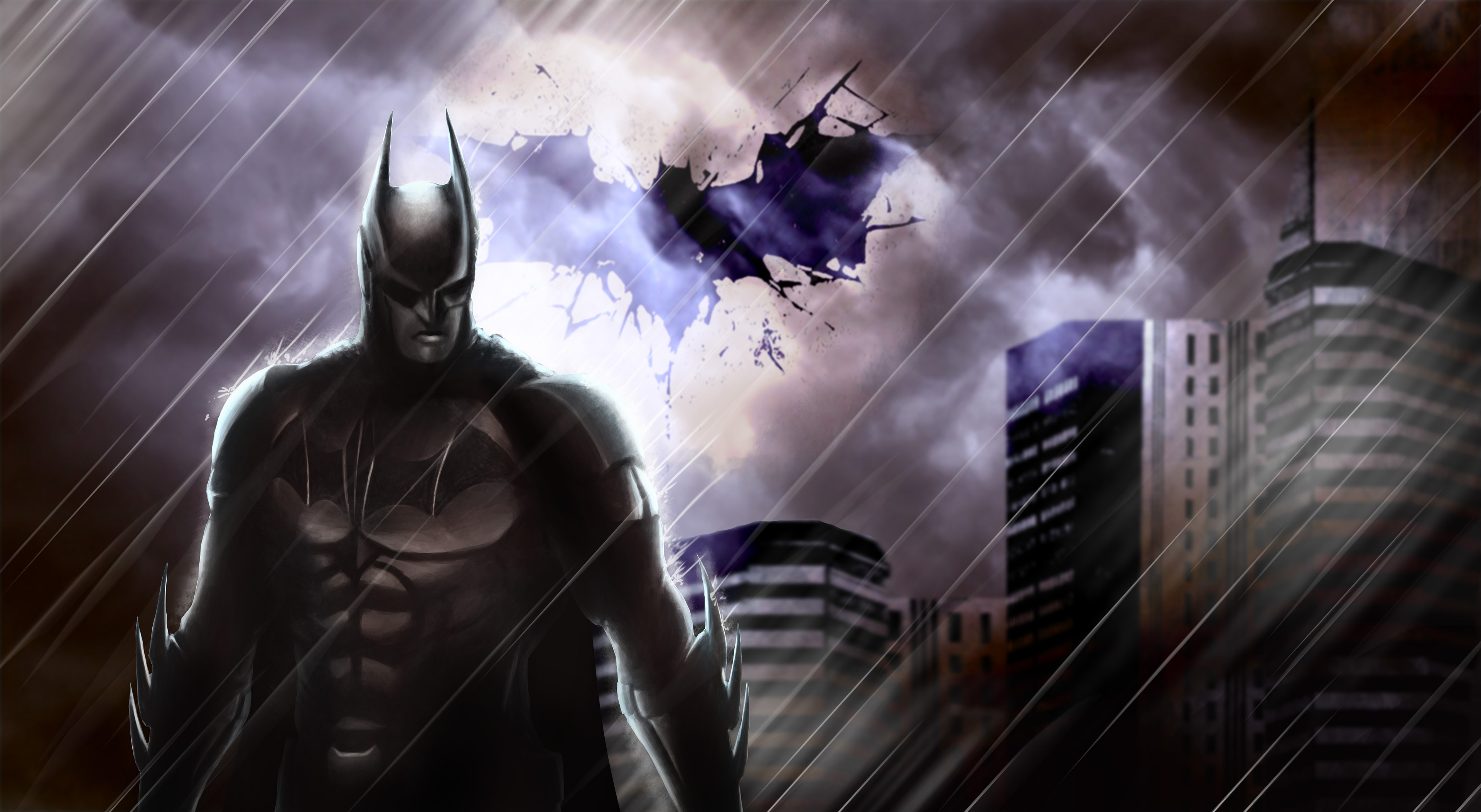 Batman in the rain Wallpaper 4k HD ID:4923