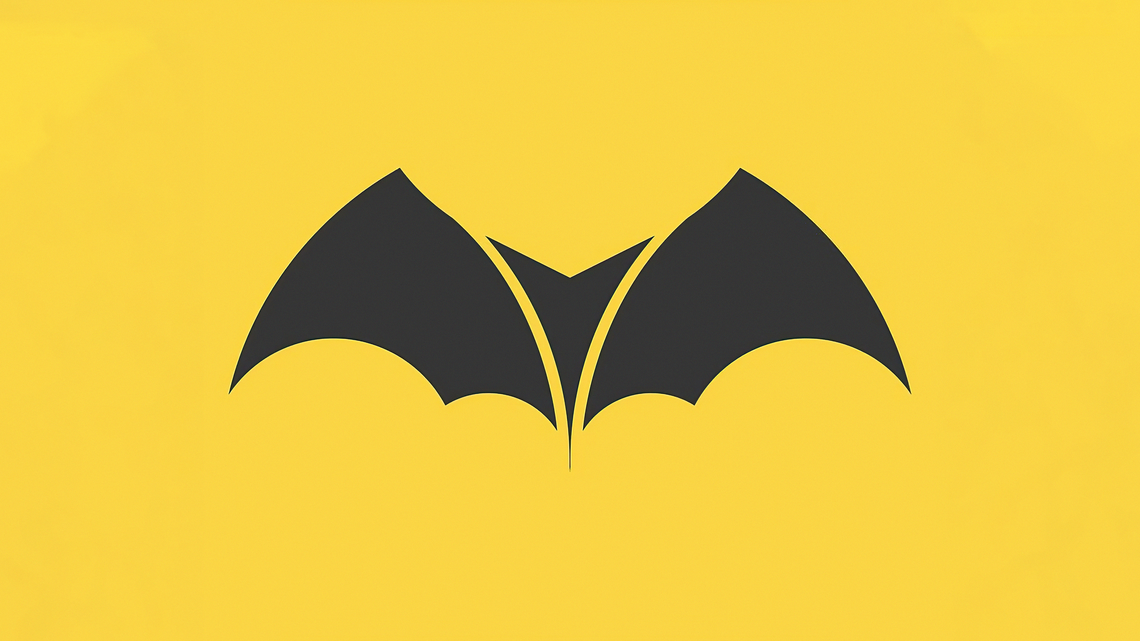 Batman Wallpaper 4K, Minimal art, Yellow background