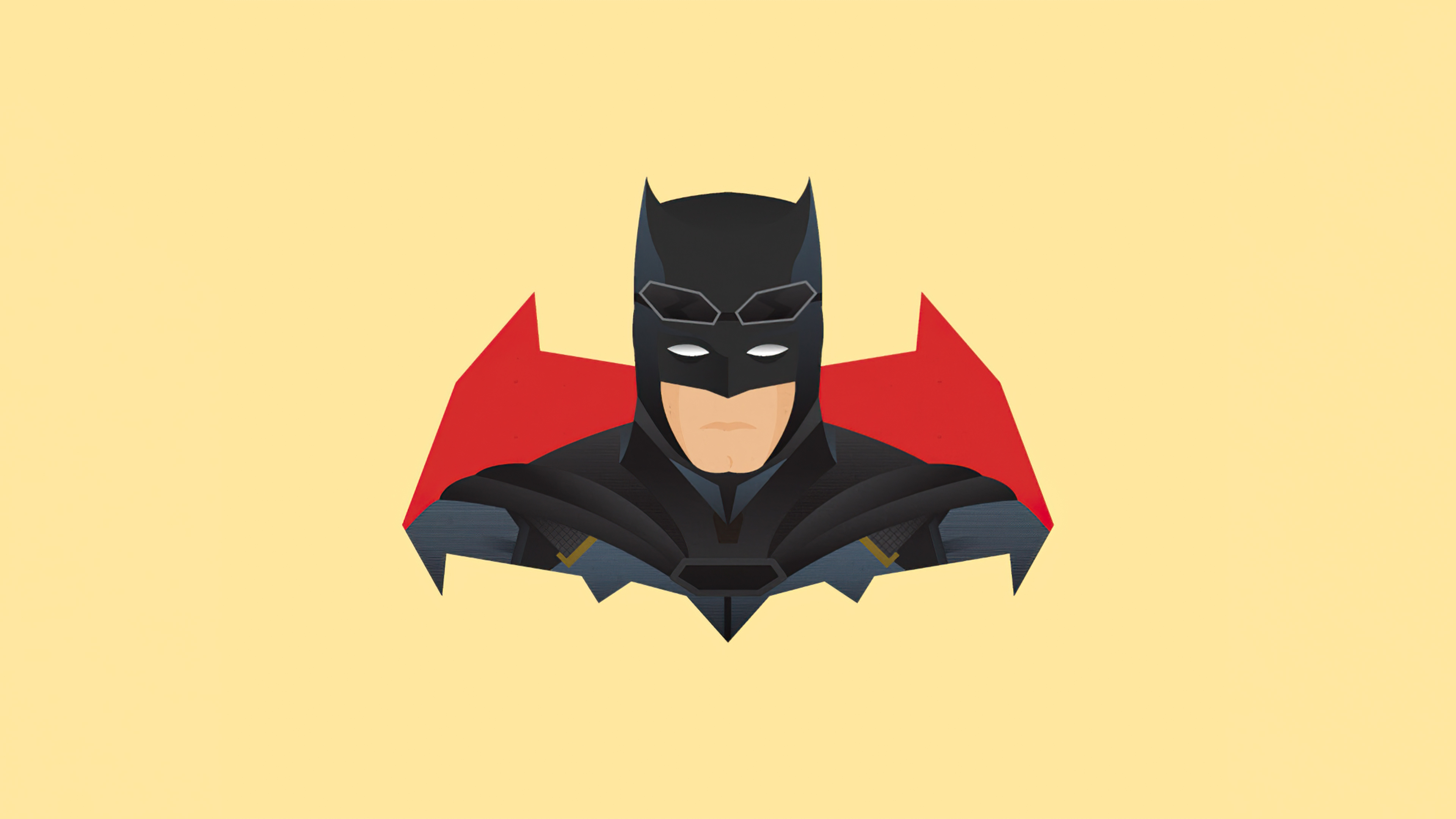 Batman Wallpaper 4K, Minimal art, Yellow background