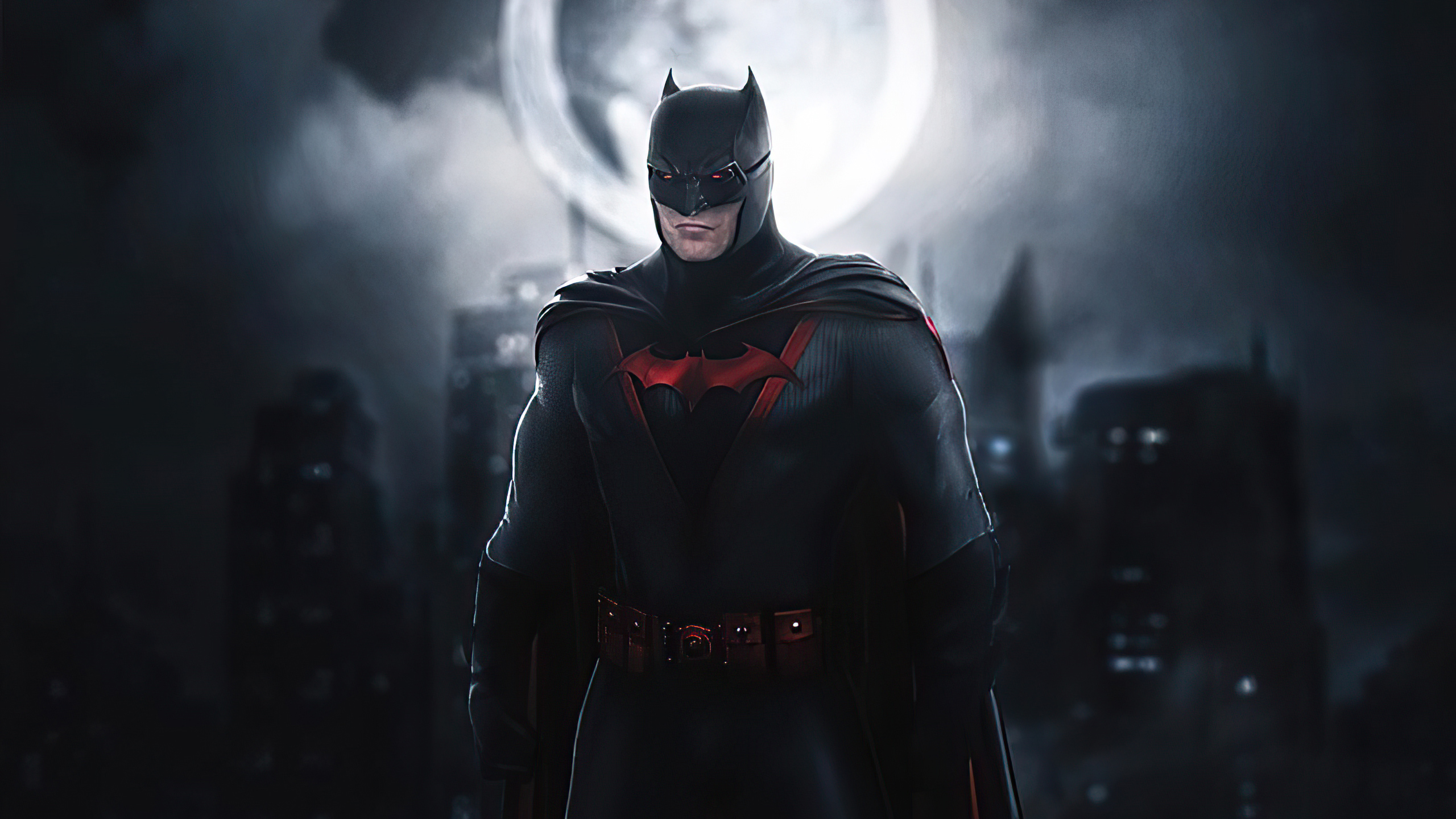 Wallpaper red glow, batman, art desktop wallpaper, hd image