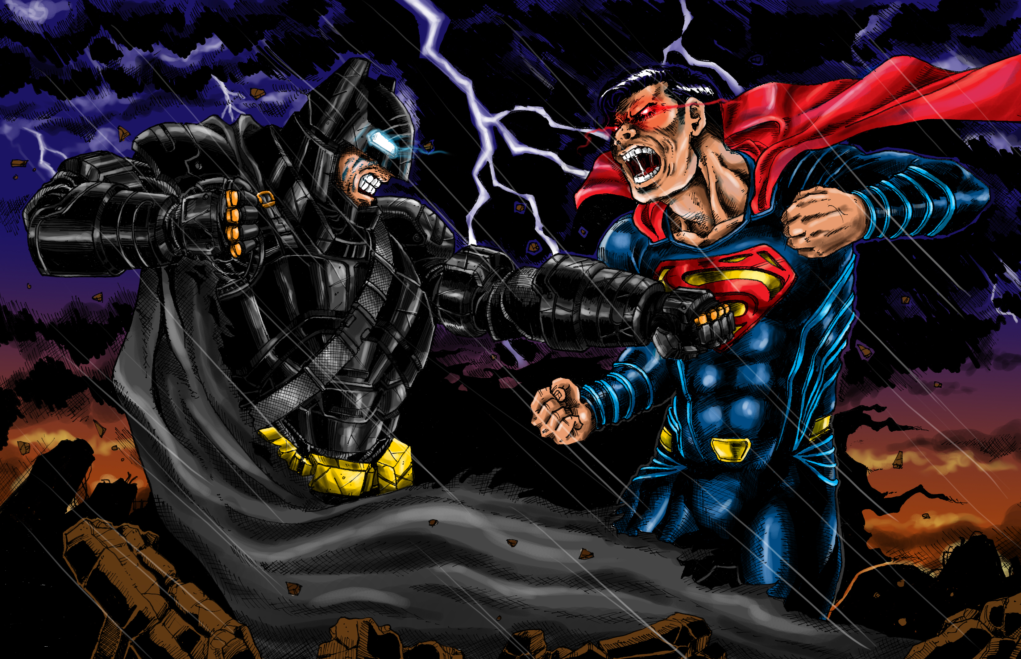 Batman V Superman Fan Art Illustration, HD Superheroes, 4k Wallpapers,  Images, Backgrounds, Photos and Pictures