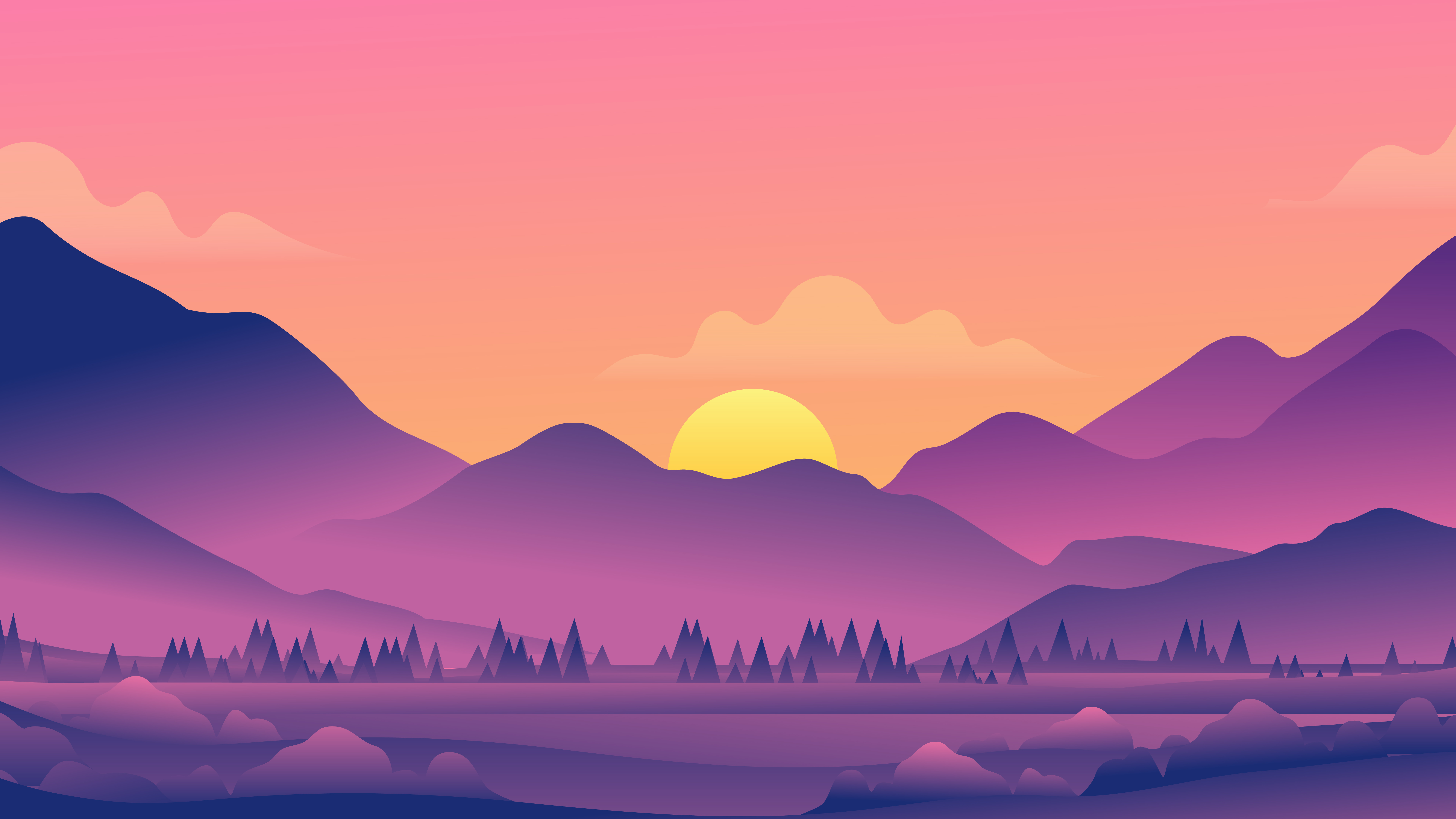 Landscape Minimalist Digital Art 8K Wallpaper #23