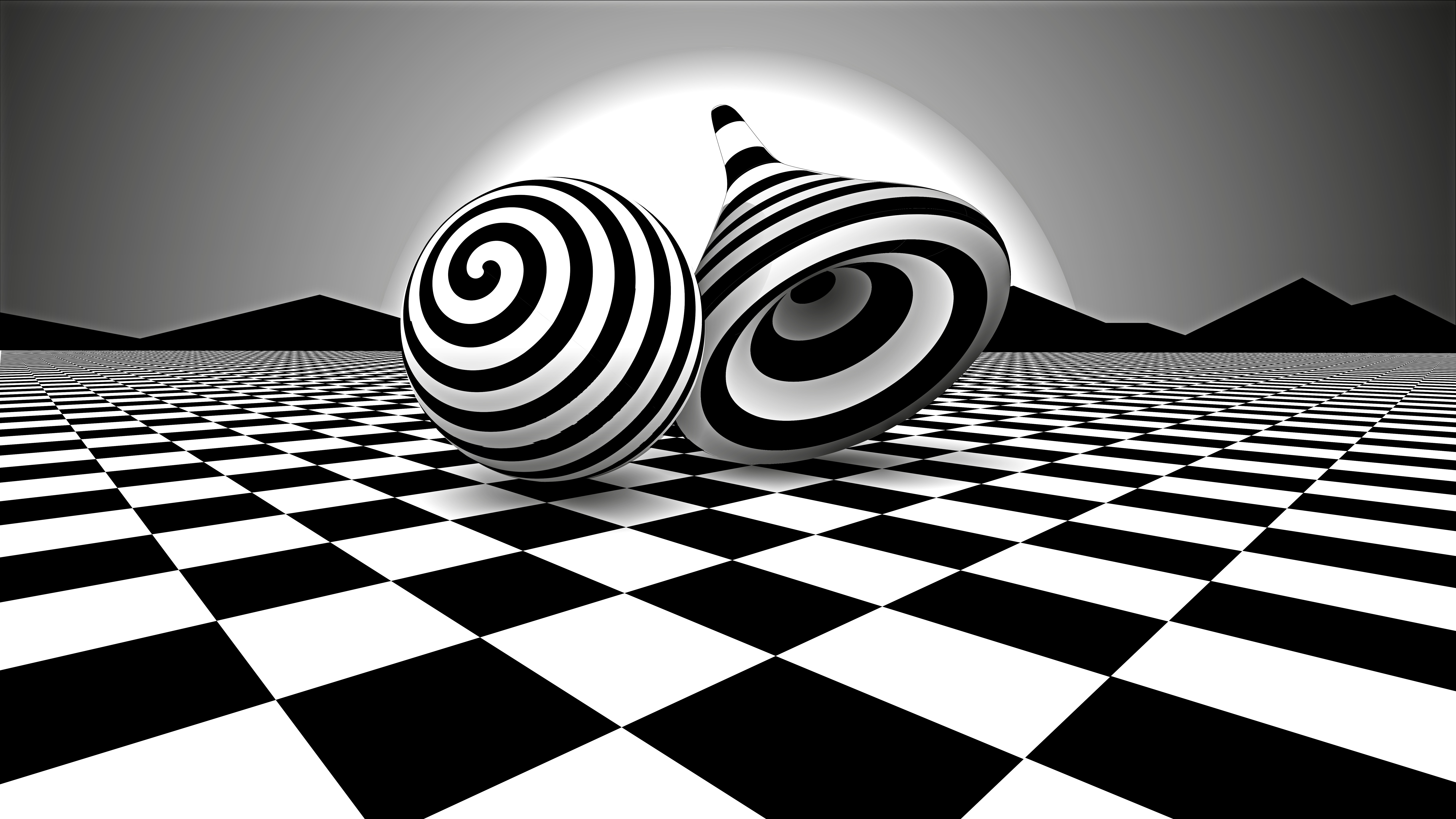 Illusion Apple black white HD wallpaper  Peakpx