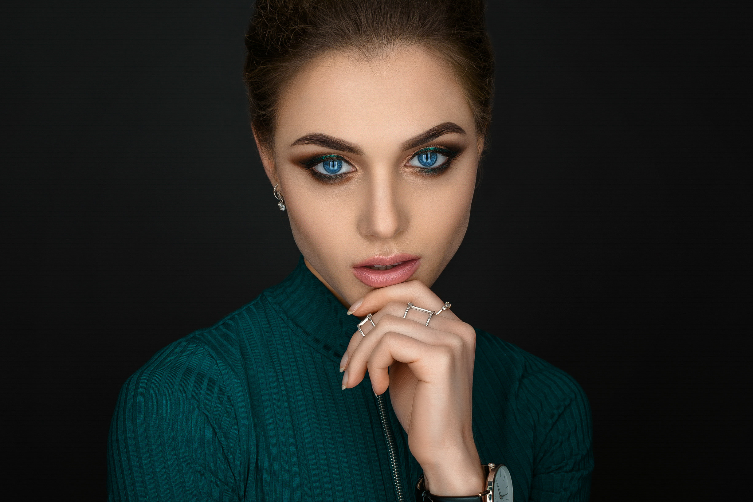 Blue Eyes Girl Closeup Portrait, HD Girls, 4k Wallpapers, Images