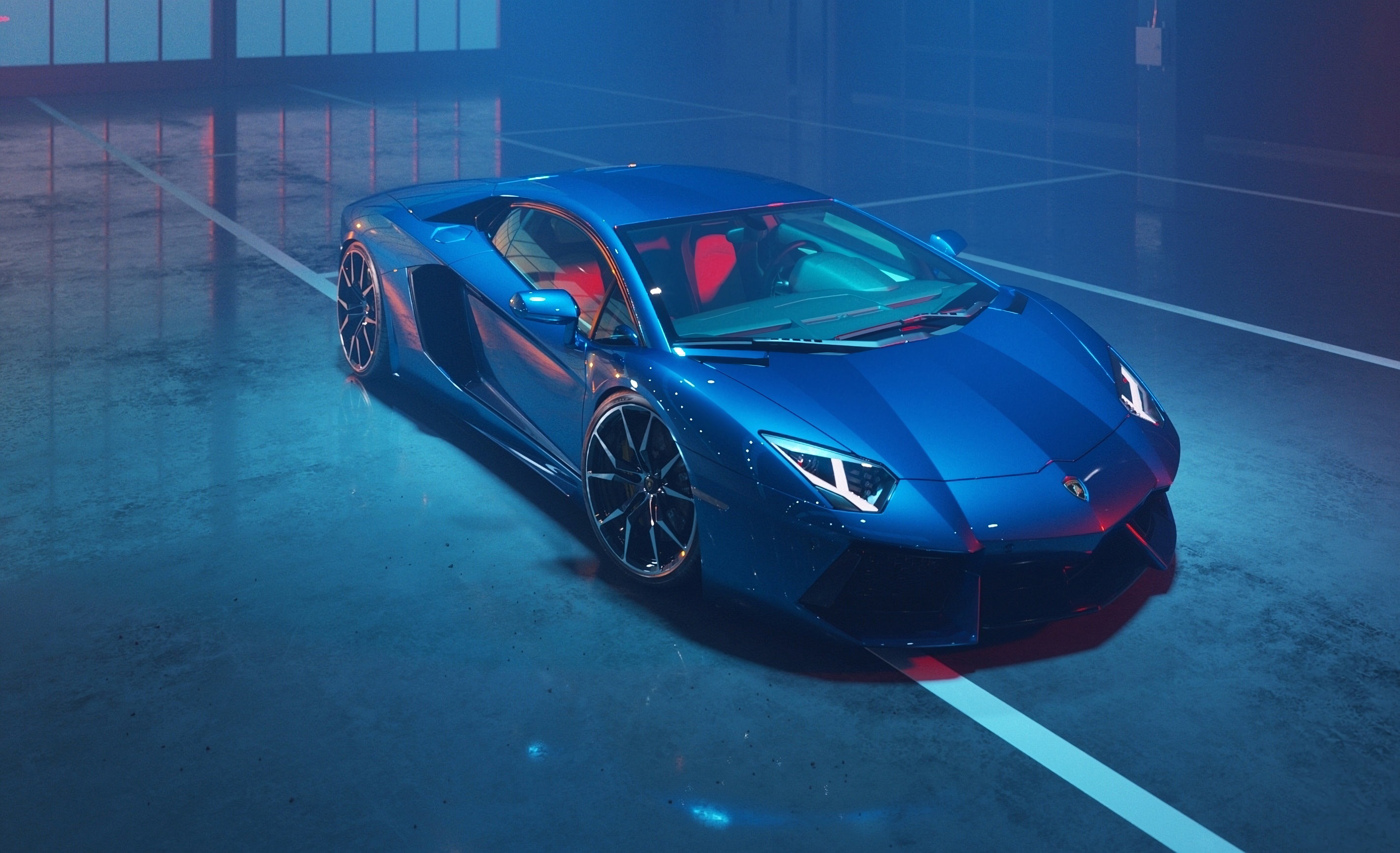 Blue Lamborghini Aventador New Wallpaperhd Cars Wallpapers4k