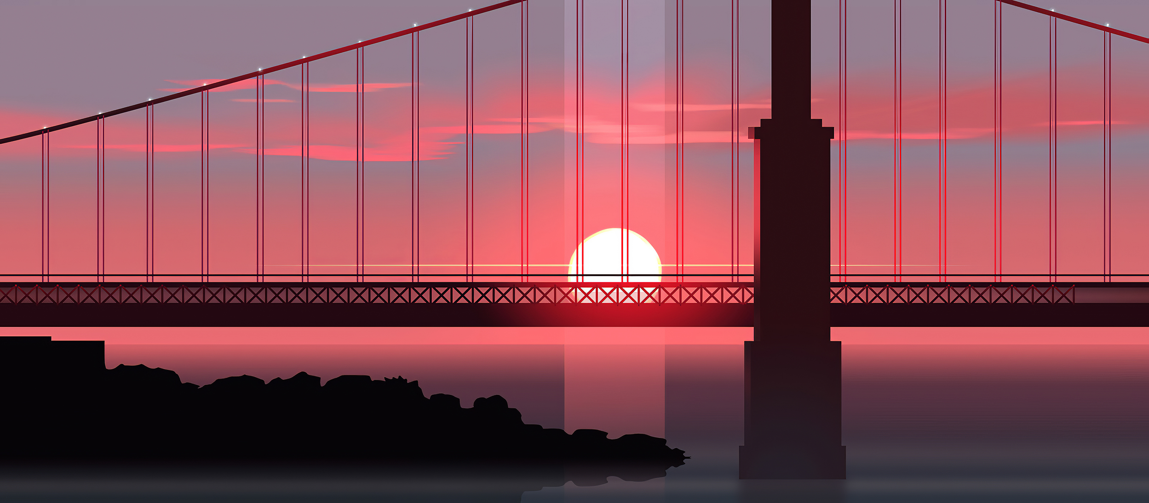 Golden Gate Bridge San Francisco Fog Morning 4K Ultra HD Mobile Wallpaper