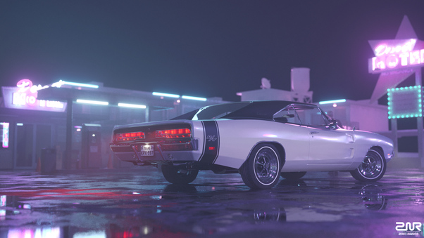 1969 Dodge Charger RT Rear Wallpaper