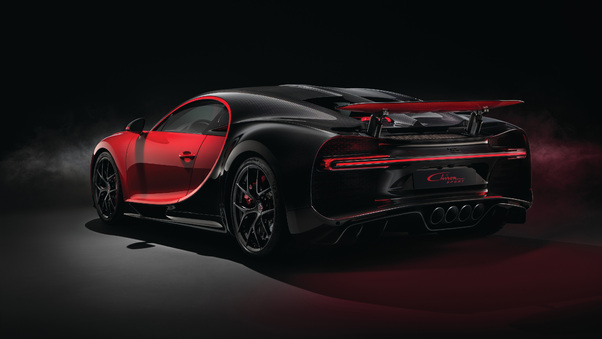 2018 Red Bugatti Chiron Sport Rear View Wallpaper
