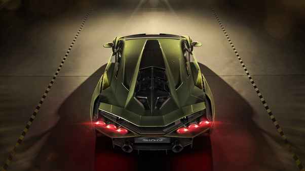 2019 8k Lamborghini Sian Upper View Wallpaper