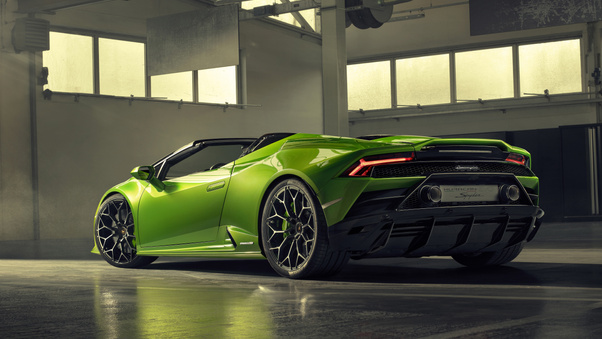 2019 Lamborghini Huracan Evo Spyder Rear View Wallpaper