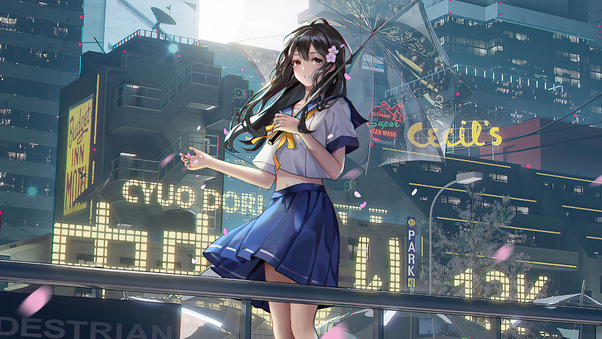 2020 Anime Girl With Umbrella 4k Wallpaper