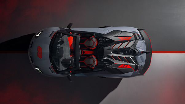 2020 Lamborghini Aventador SVJ 63 Roadster Upper View Wallpaper