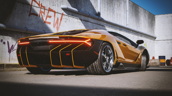 2021 Lamborghini Centenario Yellow Cgi Rear 4k Wallpaper
