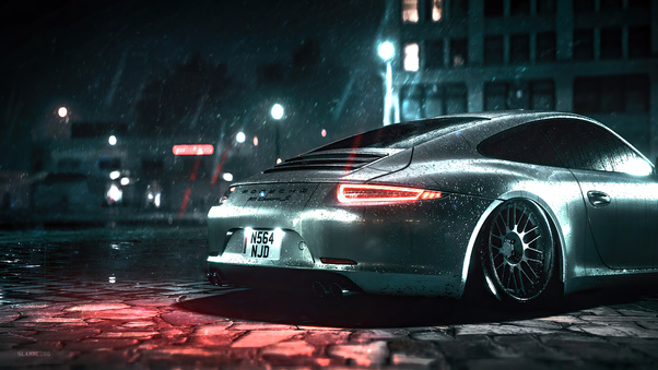 2021 Porsche 911 Rain 4k Wallpaper