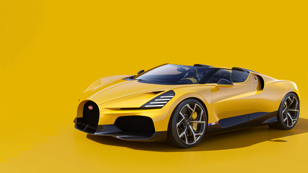 2024 Bugatti W16 Mistral In Yellow 5k Wallpaper
