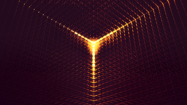 3D Abstract Digital Art Orange Light 4k Wallpaper