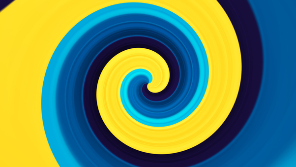 3d Abstract Swirl Yellow Blue 5k Wallpaper