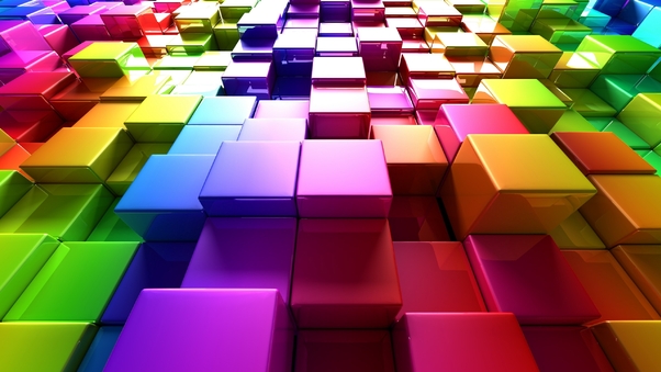 3d Colorful Cubes Wallpaper