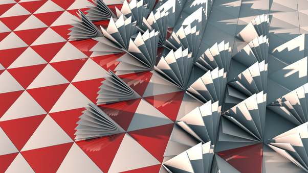 3d Triangle Red Abstract Red Wallpaper