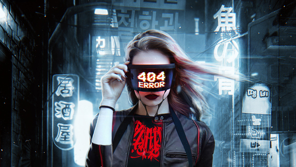 404 Error Cyberpuk Girl Wallpaper