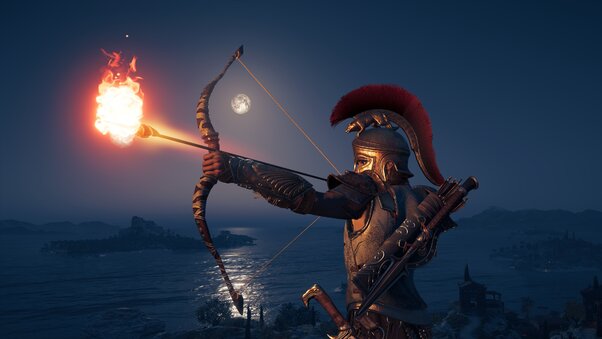 4k Assassins Creed Odyssey Bow And Arrow Wallpaper