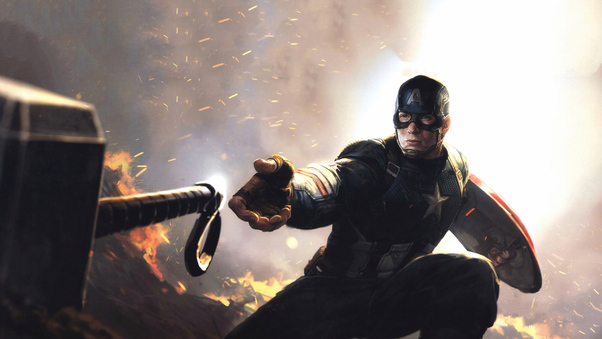 4k Captain America Mjolnir Avengers Endgame 2019 Wallpaper