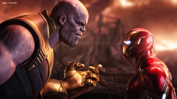 4k Thanos Vs Iron Man Wallpaper