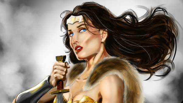 4k Wonder Woman Paint Artwork Wallpaper